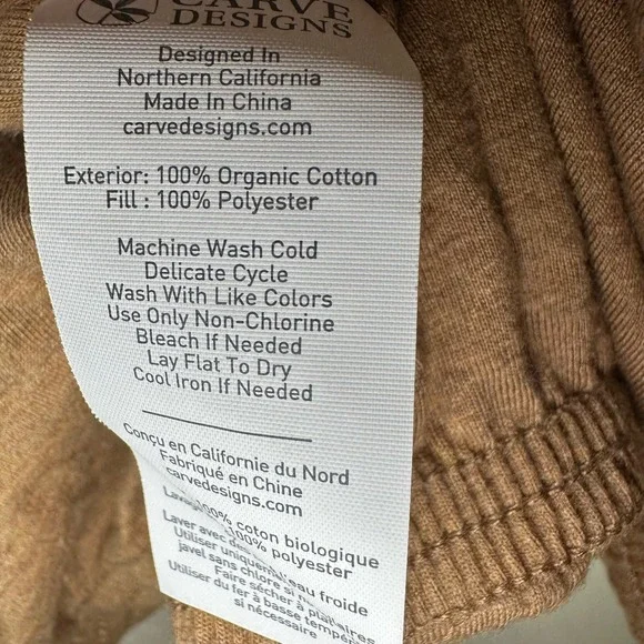 Carve Designs Women's Vest‎ Brown 100% Organic Cotton Quilted Pockets Size XL